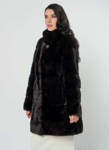 Поперечная шуба из норки