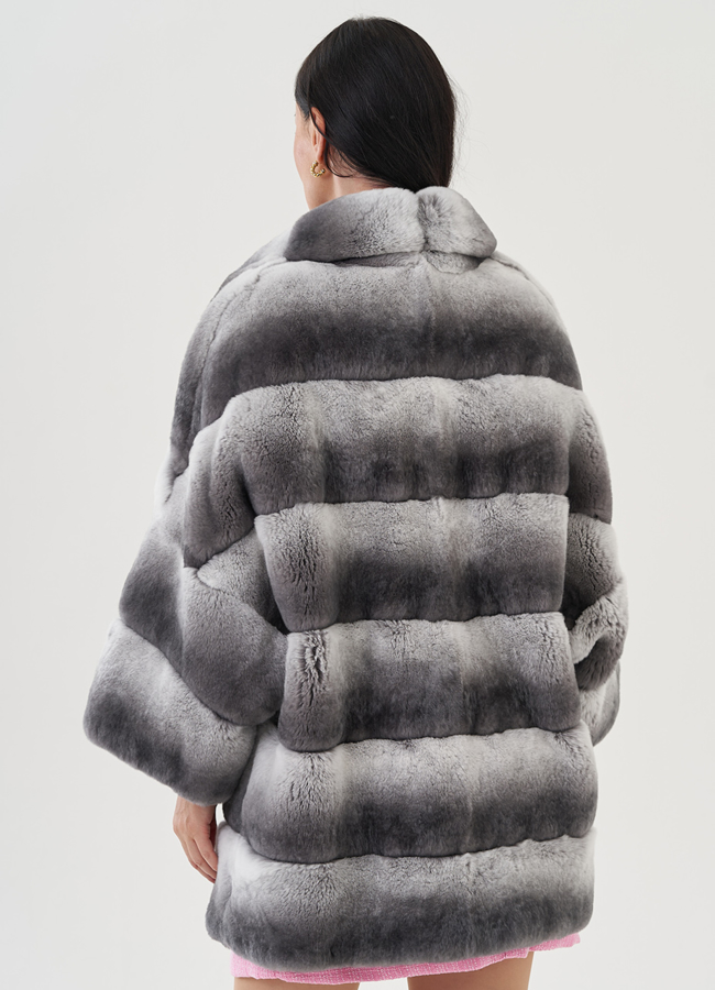 Шуба из кролика оверсайз модель № 81495 в кредит