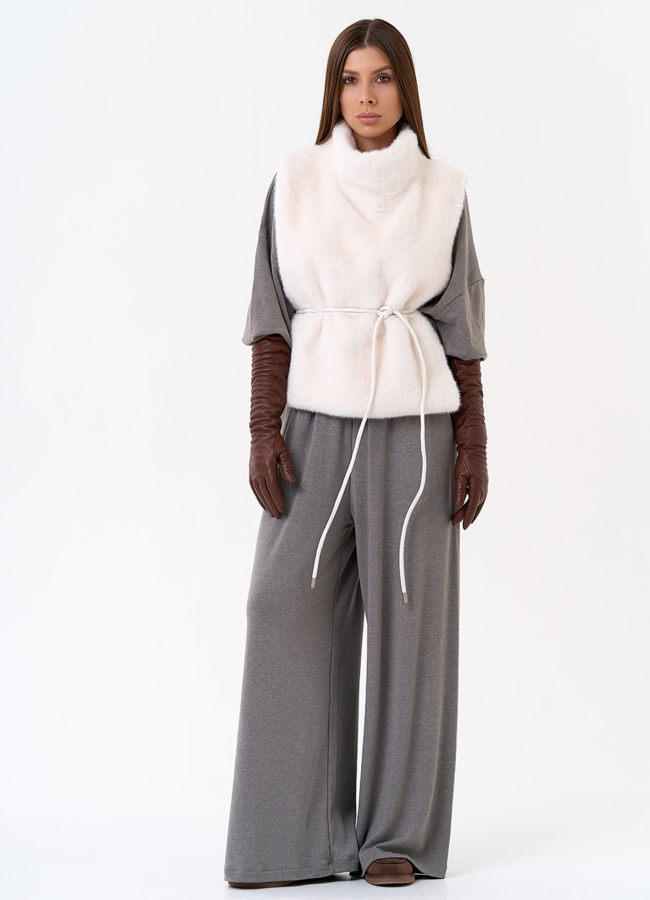 Женская манишка из эко меха в светлом цвете модель № 31268 универмаг малина