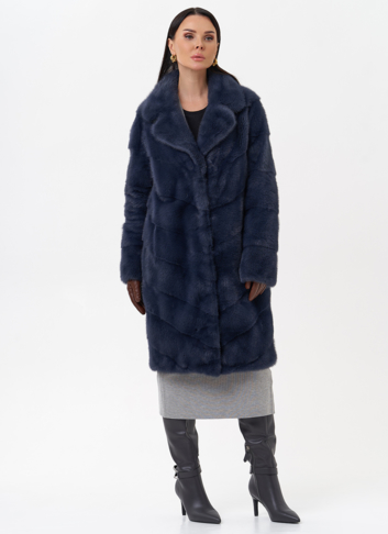 Норковая шуба с английским воротником 