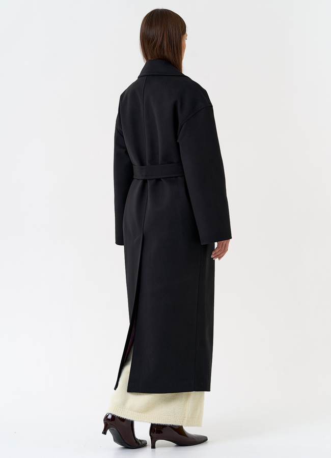 Длинное женское пальто в черном цвете модель № 31337 в кредит