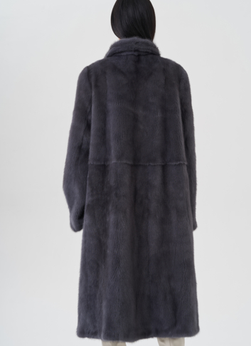 Норковая шуба с воротником стойка 