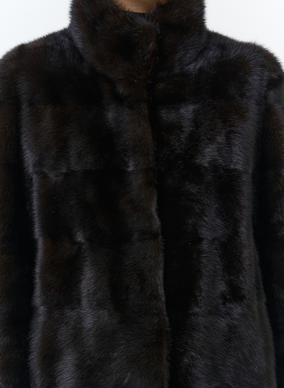 Поперечная шуба из норки