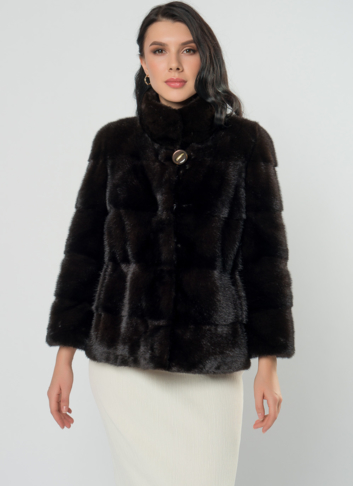Поперечная шуба из норки