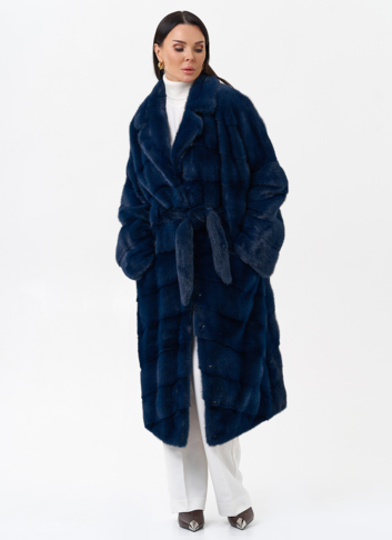 Длинная шуба с английским воротником