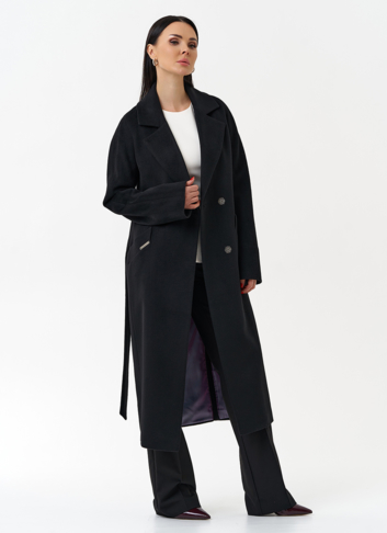 Классическое женское пальто в черном цвете
