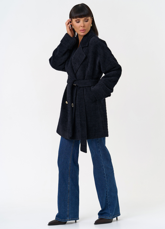 Женское полупальто с английским воротником модель № 31484 в рассрочку