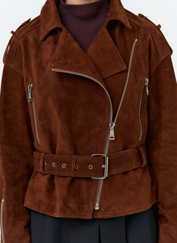 Куртка из натуральной замши с поясом