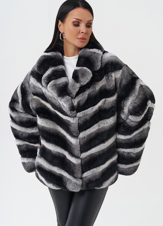 Женская шуба из меха кролика модель № 31948 универмаг малина