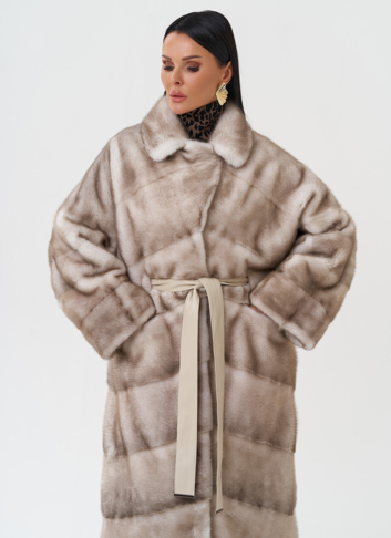 Длинная шуба из меха норки