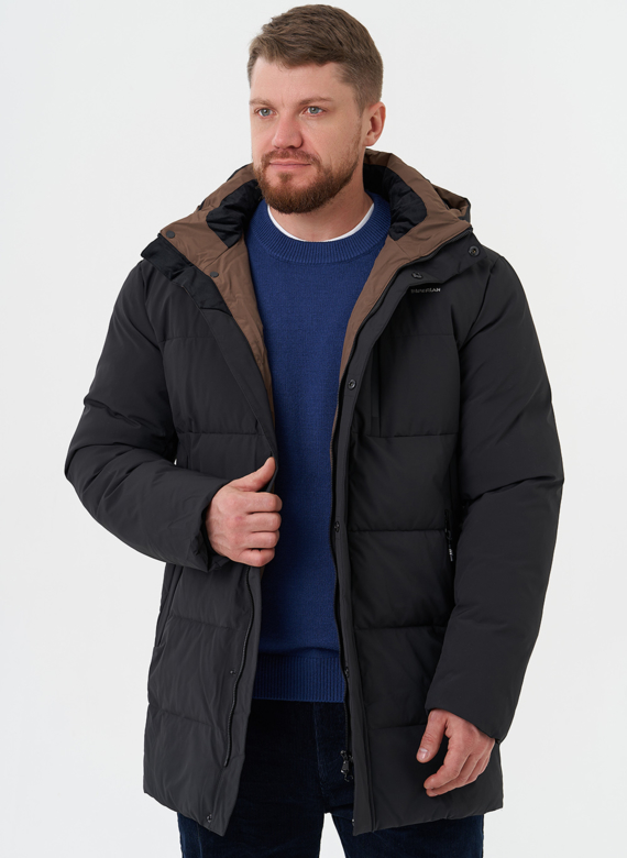 Мужской пуховик с капюшоном