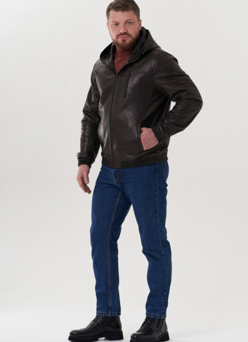 Куртка черного цвета из натуральной кожи