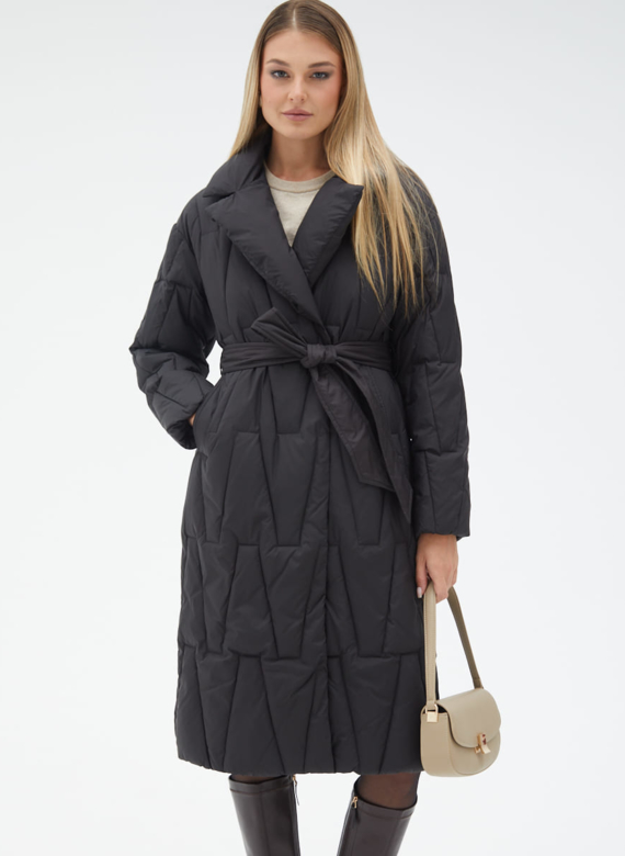 Женский пуховик с английским воротником