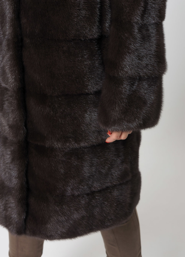 Норковая шуба с капюшоном трансформер 4 в 1 модель № 25925 универмаг малина