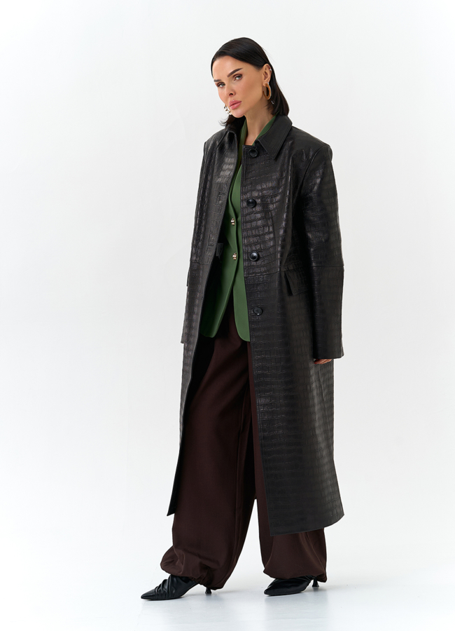 Женский плащ из натуральной кожи  модель № 32870 универмаг малина