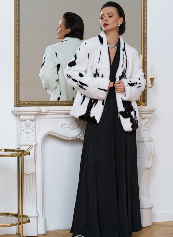 Жакет из меха норки в расцветке "ягуар"