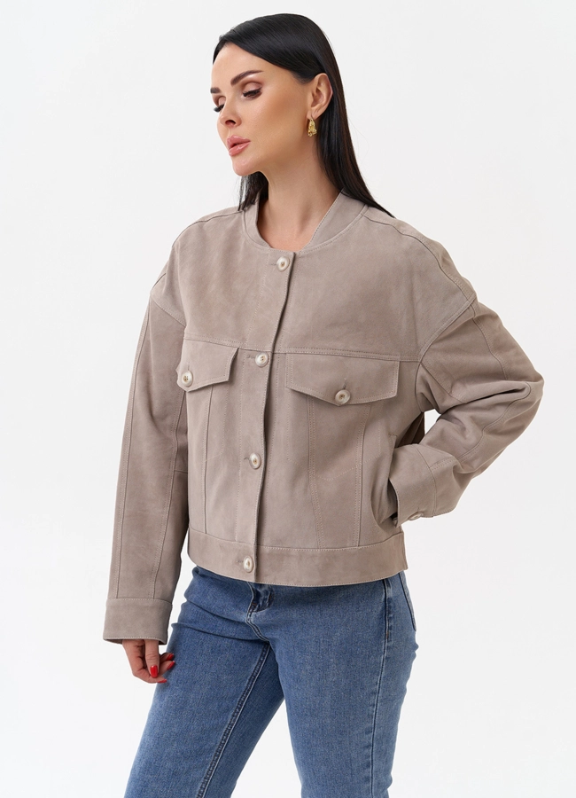 Светлая куртка из замши модель № 29927 универмаг малина