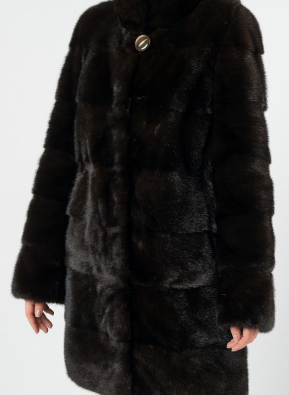 Поперечная шуба из норки