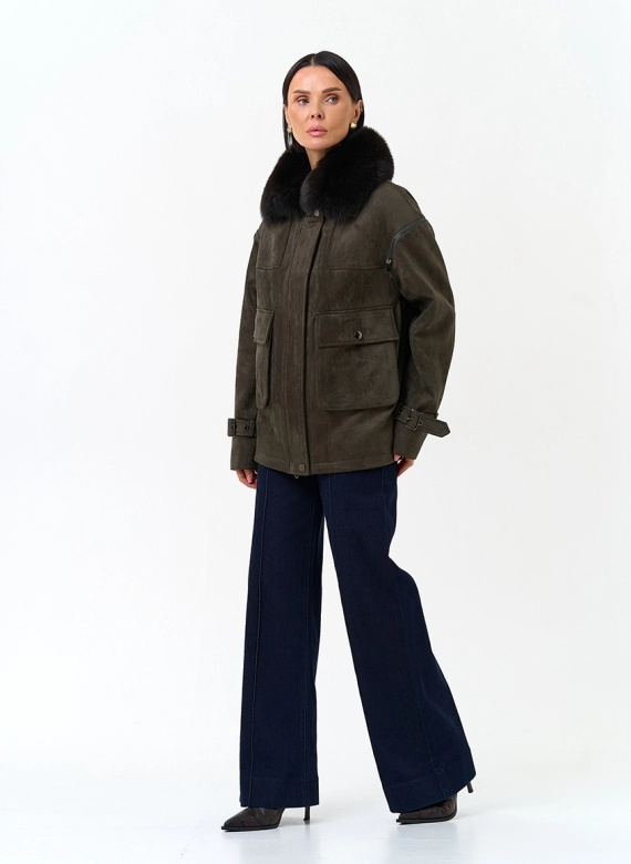 Женская куртка из эко замши фото
