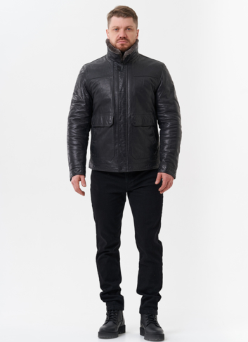 Куртка из натуральной кожи с отделкой из мутона