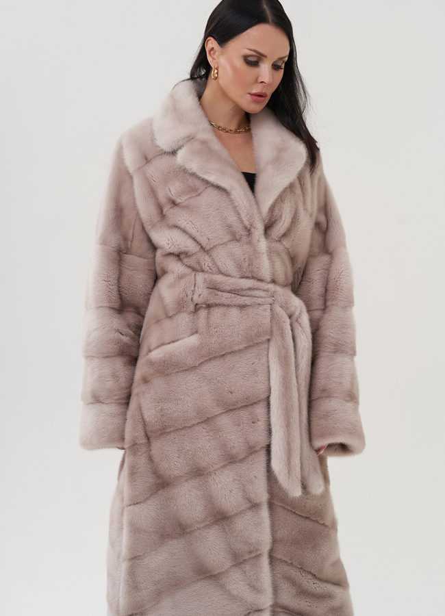 фото Шуба из норки с английским воротником  модель № 24817