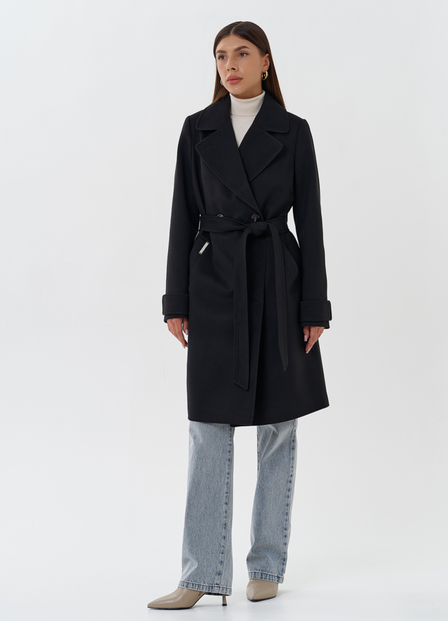 Женское пальто с английским воротником модель № 27683 в кредит