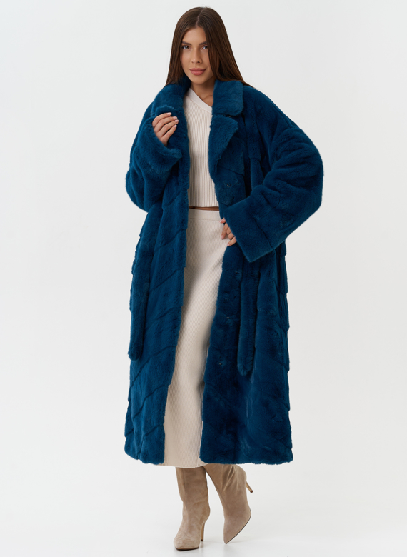 Длинная шуба из эко меха