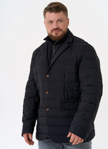 Мужской пуховик со съемной манишкой