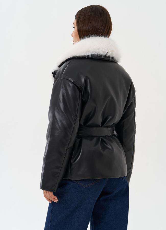 Утепленная куртка с эко мехом модель № 27988 универмаг малина