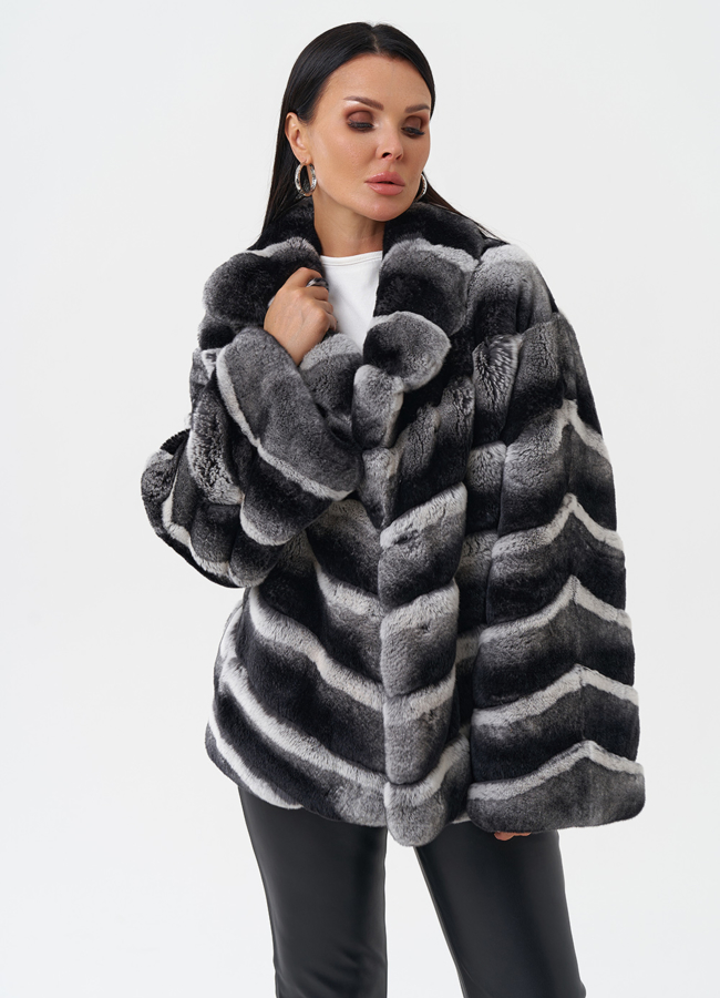 Женская шуба из меха кролика модель № 31948 универмаг малина