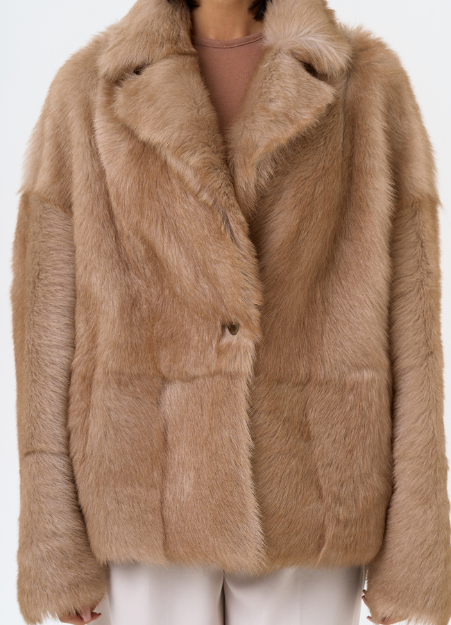 Женская натуральная дубленка с английским воротником модель № 31628 универмаг малина