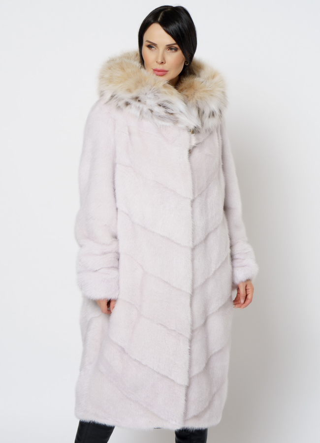 Светлая шуба с рысью модель № 25005 универмаг малина