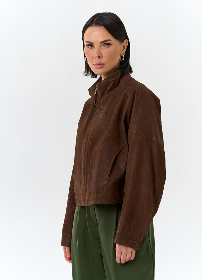 Женская двухсторонняя куртка из натуральной кожи модель № 32537 универмаг малина