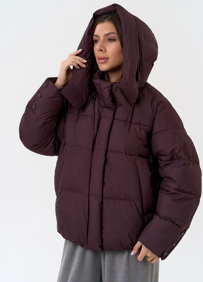 Женский пуховик с капюшоном модель № 31395 универмаг малина