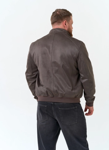 Мужская куртка бомбер из эко замши фото