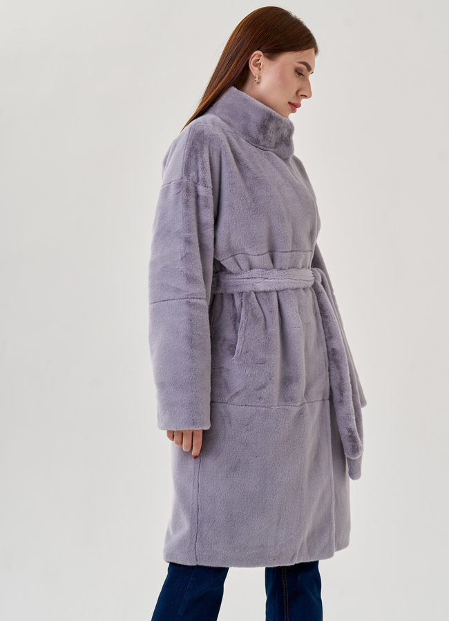 Женское пальто из искусственного меха  модель № 23528 универмаг малина