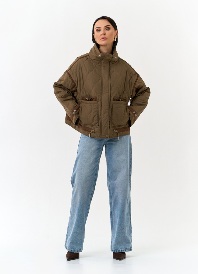 Женская куртка с воротником стойкой модель № 32829 в кредит