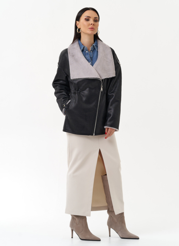 Женская дубленка из эко замши 