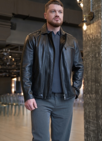 Мужская кожаная куртка "косуха" 