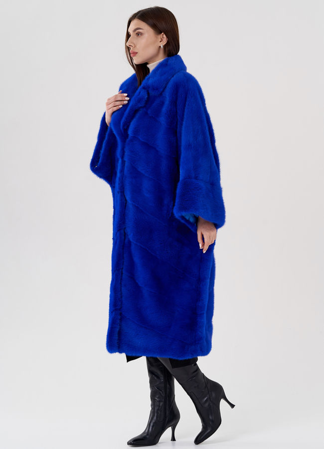 Норковая шуба с английским воротником  модель № 83359 универмаг малина