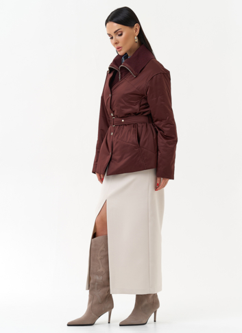 Женская утепленная куртка с поясом