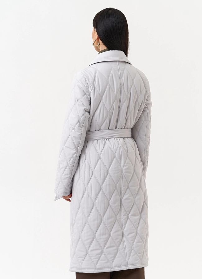 фото Женское утепленное пальто с английским воротником модель № 30026