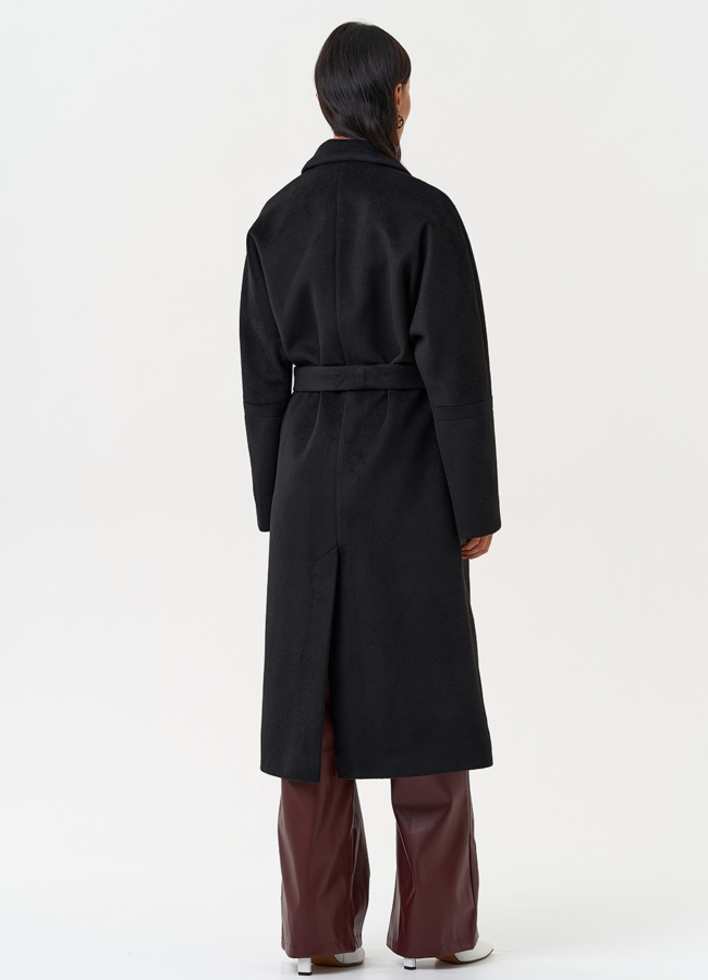 фото Женское пальто черного цвета модель № 31209