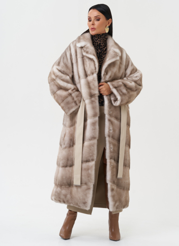 Длинная шуба из меха норки