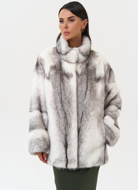 Коротка шуба из норки крестовки