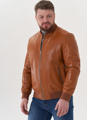 Мужская куртка "бомбер" из натуральной кожи