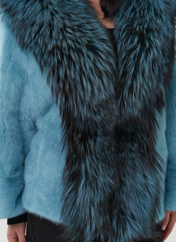 Короткая шуба из норки с мехом из чернобурки 