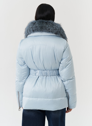 Пуховик с мехом чернобурки