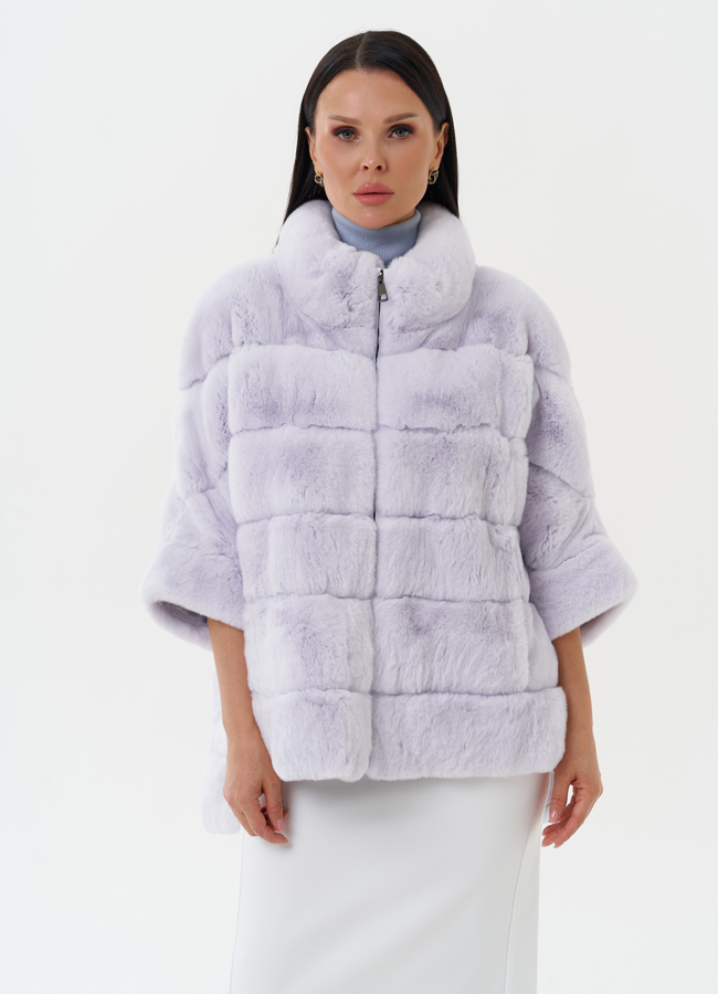 Короткая шуба из меха кролика модель № 81804 универмаг малина