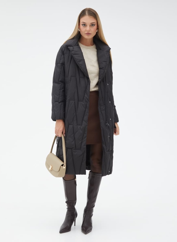 Женский пуховик с английским воротником